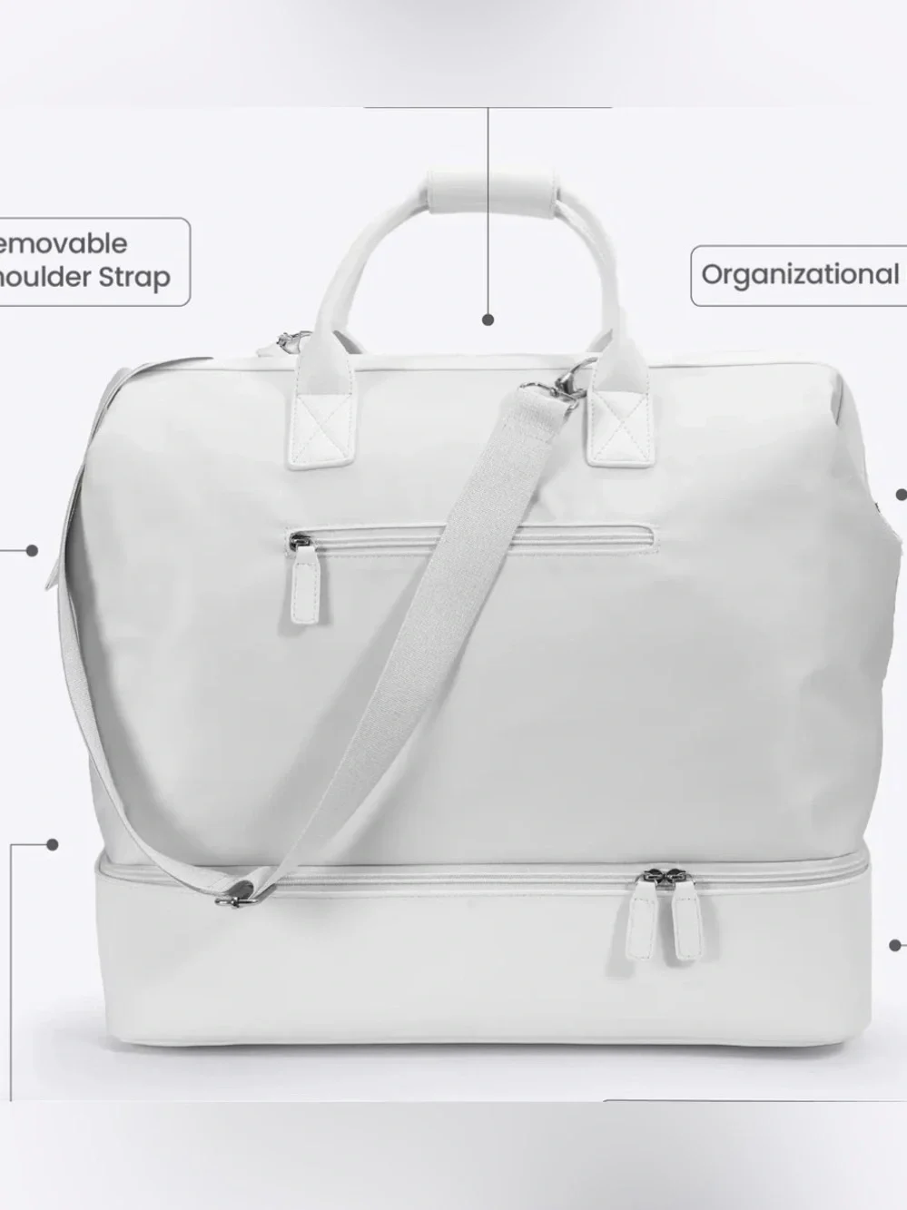 White Travel Backpack - Weekend bag